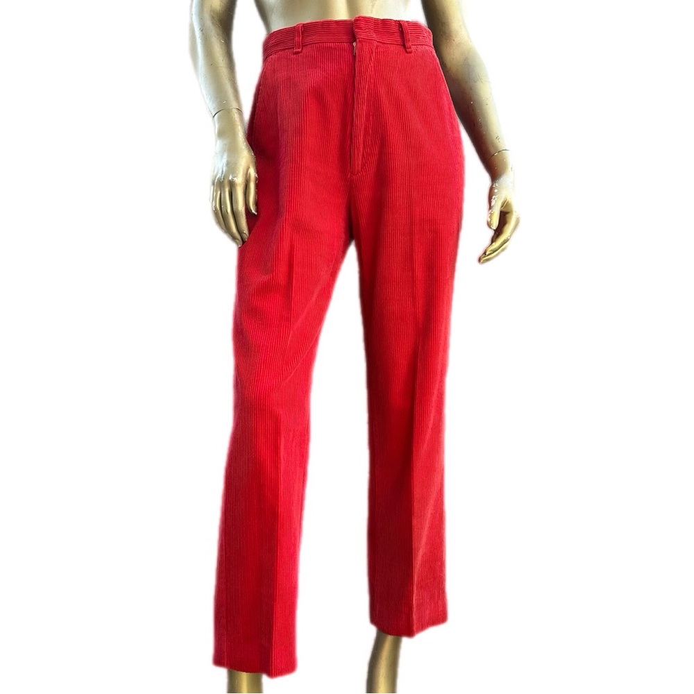 Vintage Gitano red cotton corduroy high-waisted straight leg pants size 11/12